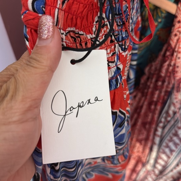 NWT Japna Red and Blue Maxi Dress with Elegant Design - Picture 7 of 9